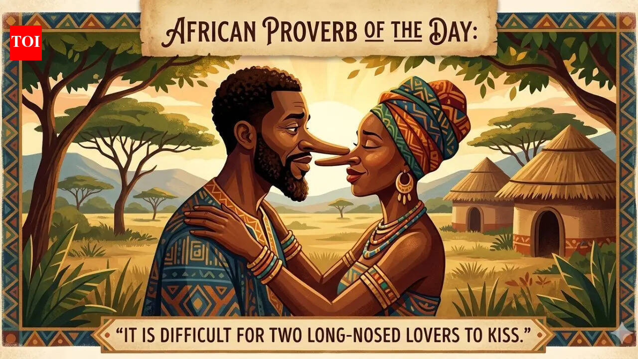 आजची आफ्रिकन म्हण: “दोन लांब नाक असलेल्या प्रेमींना चुंबन घेणे कठीण आहे.” |